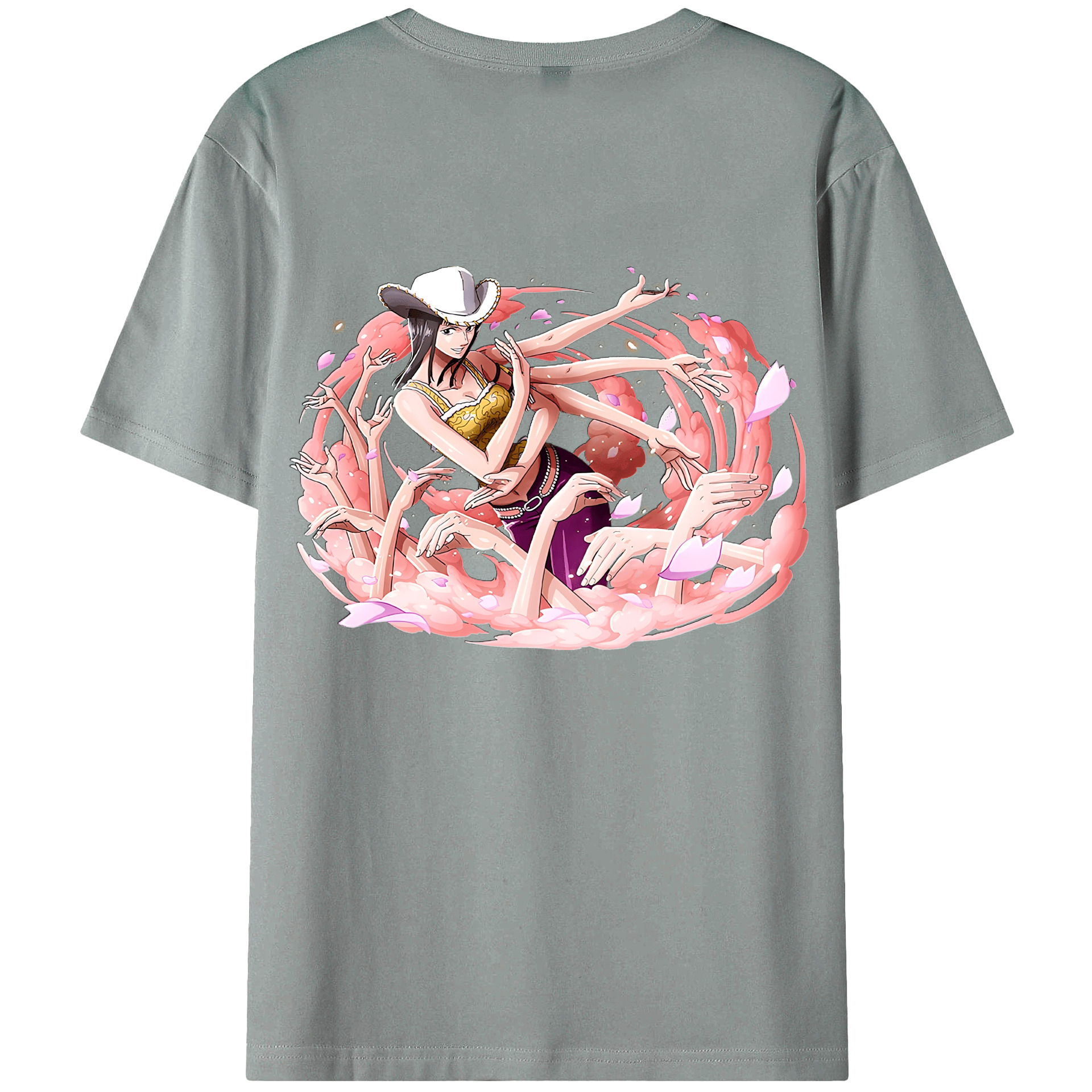 ワンピース ニコ・ロビン ONE PIECE Nico Robin 綿100％ メンズ半袖Tシャツ（バックプリント） 通気性